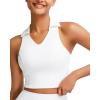 imageRUNNING GIRL Workout Tops for Women High Neck Longline Sports Bra High Impact Racerback Tank Tops with Built in BrasWhite