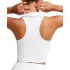 imageRUNNING GIRL Workout Tops for Women High Neck Longline Sports Bra High Impact Racerback Tank Tops with Built in BrasWhite