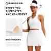 imageRUNNING GIRL Workout Tops for Women High Neck Longline Sports Bra High Impact Racerback Tank Tops with Built in BrasWhite