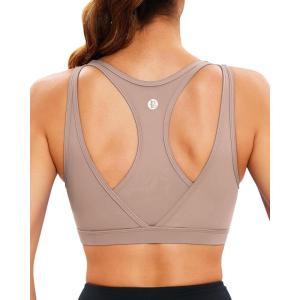 imageRUNNING GIRL Sports Bras for Women High SupportMolded Cup High Impact Sports Bra Racerback Workout Yoga Running BraMica