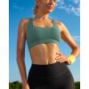imageRUNNING GIRL High Impact Sports Bras for WomenRacerback Running Bra Workout Crop Tank Tops Longline Sports Bra Push upEash Green