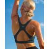 imageRUNNING GIRL High Impact Sports Bras for WomenRacerback Running Bra Workout Crop Tank Tops Longline Sports Bra Push upEdark Grey