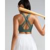 imageRUNNING GIRL Sports Bra for Women High SupportCrissCross Back Strappy Sports Bra Moulded Cup High Impact Workout TopAash Green