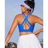 imageRUNNING GIRL Sports Bra for Women High SupportCrissCross Back Strappy Sports Bra Moulded Cup High Impact Workout TopAbright Blue