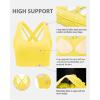 imageRUNNING GIRL Sports Bra for Women High SupportCrissCross Back Strappy Sports Bra Moulded Cup High Impact Workout TopAbright Yellow