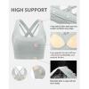 imageRUNNING GIRL Sports Bra for Women High SupportCrissCross Back Strappy Sports Bra Moulded Cup High Impact Workout TopAice Grey