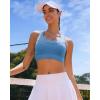 imageRUNNING GIRL Sports Bra for Women High SupportCrissCross Back Strappy Sports Bra Moulded Cup High Impact Workout TopAlight Blue