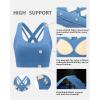 imageRUNNING GIRL Sports Bra for Women High SupportCrissCross Back Strappy Sports Bra Moulded Cup High Impact Workout TopAlight Blue