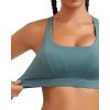 imageRUNNING GIRL Sports Bras for Women High SupportMolded Cup High Impact Sports Bra Criss Cross Strappy Workout Yoga BraSage Green