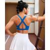 imageRUNNING GIRL Sports Bras for Women High SupportRacerback High Impact Grey Sports Bra Moulded Cup Workout Bra Push upYcerulean Blue