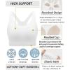 imageRUNNING GIRL Sports Bras for Women High SupportRacerback Molded Cup Sports Bra with Sewn in PadsAwhite