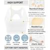 imageRUNNING GIRL Sports Bras for Women High SupportRacerback Molded Cup Sports Bra with Sewn in PadsBwhite