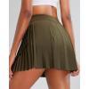 imageRUNNING GIRL Womens Pleated Tennis Skirts with Pockets High Waisted Tummy Control Casual Athletic Workout Golf SkortsArmy Green