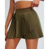 imageRUNNING GIRL Womens Pleated Tennis Skirts with Pockets High Waisted Tummy Control Casual Athletic Workout Golf SkortsArmy Green