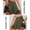 imageRUNNING GIRL Womens Pleated Tennis Skirts with Pockets High Waisted Tummy Control Casual Athletic Workout Golf SkortsArmy Green