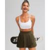 imageRUNNING GIRL Womens Pleated Tennis Skirts with Pockets High Waisted Tummy Control Casual Athletic Workout Golf SkortsArmy Green