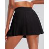 imageRUNNING GIRL Womens Pleated Tennis Skirts with Pockets High Waisted Tummy Control Casual Athletic Workout Golf SkortsBlack