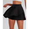 imageRUNNING GIRL Womens Pleated Tennis Skirts with Pockets High Waisted Tummy Control Casual Athletic Workout Golf SkortsBlack