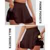 imageRUNNING GIRL Womens Pleated Tennis Skirts with Pockets High Waisted Tummy Control Casual Athletic Workout Golf SkortsBrown