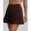 imageRUNNING GIRL Womens Pleated Tennis Skirts with Pockets High Waisted Tummy Control Casual Athletic Workout Golf SkortsBrown