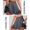 imageRUNNING GIRL Womens Pleated Tennis Skirts with Pockets High Waisted Tummy Control Casual Athletic Workout Golf SkortsDeep Grey