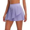 imageRUNNING GIRL Womens Pleated Tennis Skirts with Pockets High Waisted Tummy Control Casual Athletic Workout Golf SkortsPurple