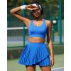 imageRUNNING GIRL Womens Pleated Tennis Skirts with Pockets High Waisted Tummy Control Casual Athletic Workout Golf SkortsRoyal Blue