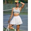 imageRUNNING GIRL Womens Pleated Tennis Skirts with Pockets High Waisted Tummy Control Casual Athletic Workout Golf SkortsWhite
