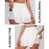 imageRUNNING GIRL Womens Pleated Tennis Skirts with Pockets High Waisted Tummy Control Casual Athletic Workout Golf SkortsWhite