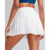 imageRUNNING GIRL Womens Pleated Tennis Skirts with Pockets High Waisted Tummy Control Casual Athletic Workout Golf SkortsWhite