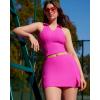 imageRUNNING GIRL Womens Tennis Skirts with Pockets High Waisted Tummy Control Casual Athletic Workout Golf SkortsHot Pink