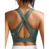 imageRUNNING GIRL Sports Bra for Women High SupportCrissCross Back Strappy Sports Bra Moulded Cup High Impact Workout TopAash Green