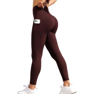 imageRUNNING GIRL Leggings for WomenHigh Waisted Soft Pants Buttery Workout Athletic Compression Yoga PantsRust Red