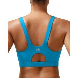 imageRUNNING GIRL Sports Bra for Women High Support Molded Cup High Impact Sports Bras for Women with Sewn in PadsBright Blue