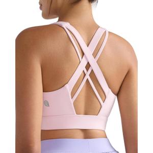 imageRUNNING GIRL Sports Bra for Women High SupportCrissCross Back Strappy Sports Bra Moulded Cup High Impact Workout TopApink