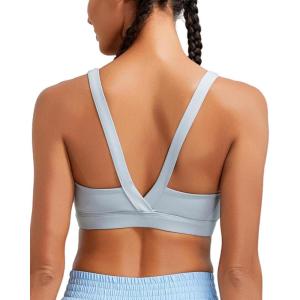 imageRUNNING GIRL Sports Bras for Women High SupportMolded Cup High Impact Sports Bra Criss Cross Strappy Workout Yoga Bra3004 Silver Grey