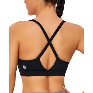 imageRUNNING GIRL Sports Bras for Women High SupportMolded Cup High Impact Sports Bra Criss Cross Strappy Workout Yoga BraBlack