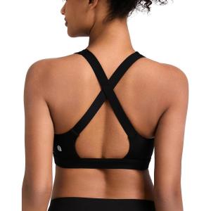 imageRUNNING GIRL Sports Bras for Women High SupportRacerback High Impact Grey Sports Bra Moulded Cup Workout Bra Push upYblack