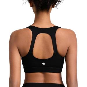 imageRUNNING GIRL Sports Bras for Women High SupportRacerback High Impact Grey Sports Bra Moulded Cup Workout Bra Push upZblack