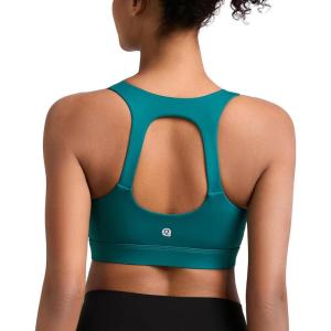 imageRUNNING GIRL Sports Bras for Women High SupportRacerback High Impact Grey Sports Bra Moulded Cup Workout Bra Push upZstorm Teal