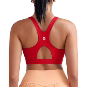 imageRUNNING GIRL Sports Bras for Women High SupportRacerback Molded Cup Sports Bra with Sewn in PadsAdeep Red