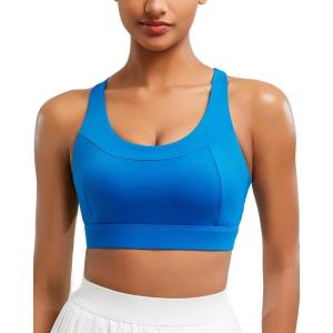 imageRUNNING GIRL Sports Bras for Women High SupportRacerback Molded Cup Sports Bra with Sewn in PadsBblue