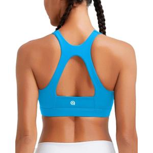 imageRUNNING GIRL Sports Bras for Women High SupportRacerback Molded Cup Sports Bra with Sewn in PadsBbrilliant Blue