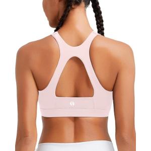 imageRUNNING GIRL Sports Bras for Women High SupportRacerback Molded Cup Sports Bra with Sewn in PadsBpink