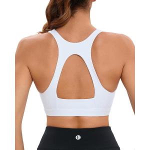 imageRUNNING GIRL Sports Bras for Women High SupportRacerback Molded Cup Sports Bra with Sewn in PadsBwhite