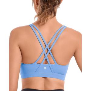 imageRUNNING GIRL Sports Bras for WomenYBack Medium Support Workout Sports Bra Padded Racerback Supportive Bras Push upD Blue