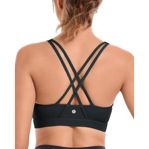 imageRUNNING GIRL Sports Bras for WomenYBack Medium Support Workout Sports Bra Padded Racerback Supportive Bras Push upDblack