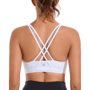 imageRUNNING GIRL Sports Bras for WomenYBack Medium Support Workout Sports Bra Padded Racerback Supportive Bras Push upDwhite