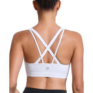 imageRUNNING GIRL Sports Bras for WomenYBack Medium Support Workout Sports Bra Padded Racerback Supportive Bras Push upEwhite
