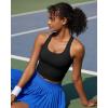 imageRUNNING GIRL High Impact Sports Bras for Women  Square Neck Longline Workout Crop Tops with Built in Shelf Yoga BraAblack